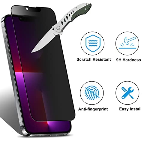 Mothca for iPhone 14 Plus/13 Pro Max 6.7-inch Matte Privacy Screen Protector with Alignment Sticker, Full Coverage Tempered Glass Anti-spy Anti-Glare Anti-Fingerprint Shield, Easy to Install