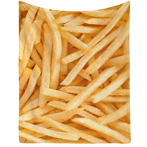 Food French Fries Blanket Throw Super Soft and Cozy Blankets for Home Decoration, Couch, Bed, Sofa 40"x30" Extra Small for Pets for All Seasons