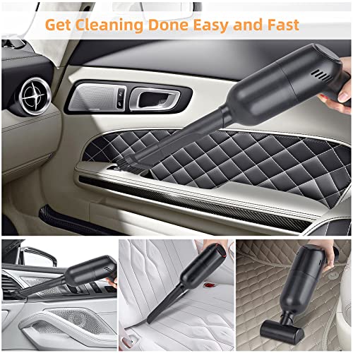 RUILIXIN Cordless Hand-held Vacuum Cleaner, Mini Rechargeable Manual Vacuum Cleaner, 8000pa Strong Suction, Wireless Portable Small Car Vacuum for Carpet Car- Black