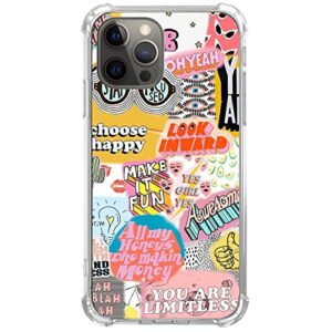 nebruski indie aesthetic quotes collage case compatible with iphone 13, positive quotes case for teens men and women, cool trendy soft tpu bumper case for iphone 13