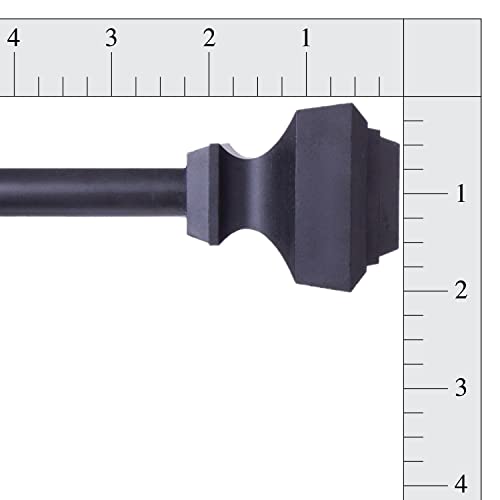 INTERIOR LIVING AZ71742US End Curtain Rod, 48-86", Black