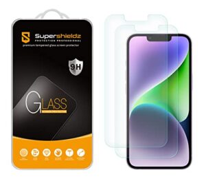 supershieldz (2 pack) anti glare (matte) screen protector designed for iphone 14 / iphone 13 / iphone 13 pro (6.1 inch) [tempered glass] 0.33mm, anti fingerprint, anti scratch, bubble free