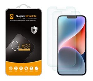 supershieldz (2 pack) anti glare (matte) screen protector designed for iphone 14 plus/iphone 13 pro max (6.7 inch) [tempered glass] 0.33mm, anti fingerprint, anti scratch, bubble free