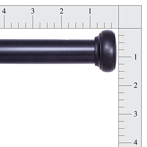 INTERIOR LIVING AZ71833US End Curtain Rod, 28-48", Black