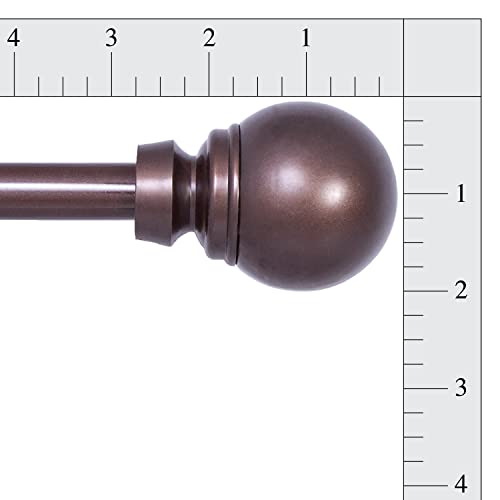 INTERIOR LIVING AZ71788US End Curtain Rod, 48-86", Chocolate Brown