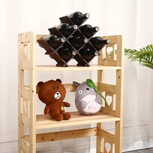 fdjamy Wooden 8Bottle Butterfly Wine Rack, Small countertop Wine Rack, Minimal Assembly, Stylish and Chic Appearance, Dark Brown (jjhd01)