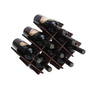 fdjamy Wooden 8Bottle Butterfly Wine Rack, Small countertop Wine Rack, Minimal Assembly, Stylish and Chic Appearance, Dark Brown (jjhd01)