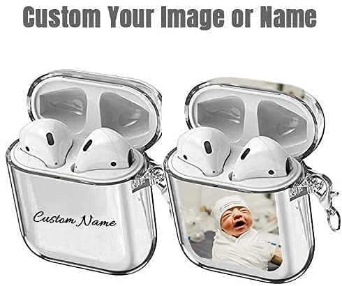 customgift Custom Clear Airpods 3 TPU Cover DIY Picture,Photo Gift Shock Absorption Soft for Airpod Pro Case 1 & 2 ,with Keychain Black,White,Fluorescent Green clear,black,white,fluorescent