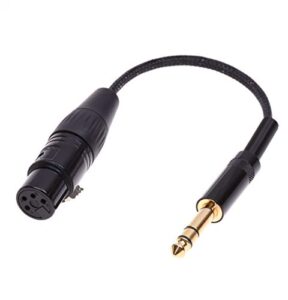 gagacocc silver plated 1/4 6.35mm male to 4 pin xlr female balanced headphone trs audio adapter