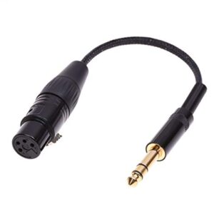 GAGACOCC Silver Plated 1/4 6.35MM Male to 4 Pin XLR Female Balanced Headphone TRS Audio Adapter