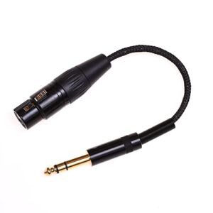 GAGACOCC Silver Plated 1/4 6.35MM Male to 4 Pin XLR Female Balanced Headphone TRS Audio Adapter