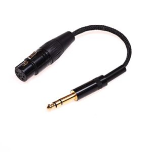 GAGACOCC Silver Plated 1/4 6.35MM Male to 4 Pin XLR Female Balanced Headphone TRS Audio Adapter