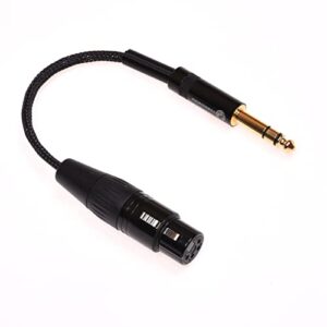 GAGACOCC Silver Plated 1/4 6.35MM Male to 4 Pin XLR Female Balanced Headphone TRS Audio Adapter