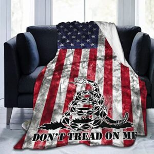dont tread on me throw blanket cozy soft fleece blanket for sofa bed living room couch chair or dorm 50x40