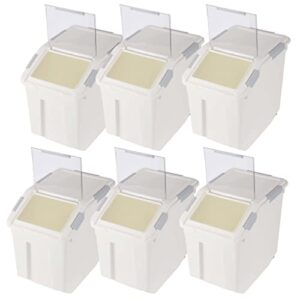 flour storage container 25 lb with wheels seal locking lid pp pack-6