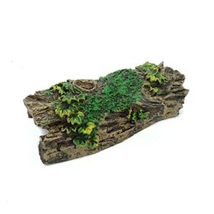 SHAMZBEST Aquarium Decorations Resin Hollow Tree Trunk Ornament, Bettas House Cave Wood House Decor for Fish Tank (HS-SP207) (Greener) (Green)