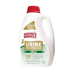 nature's miracle urine destroyer plus cat, 128 ounce, tough on strong cat urine and the yellow sticky residue
