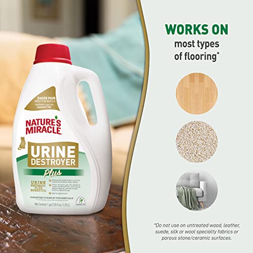 Nature's Miracle Urine Destroyer Plus Cat, 128 Ounce, Tough on Strong Cat Urine and The Yellow Sticky Residue