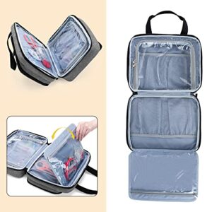 Luxja Large Sewing Organizer with 3 Inner Sections (Fold up Easily), Sewing Supply Organizer with Versatile Pockets (No Accessories Included), Gray