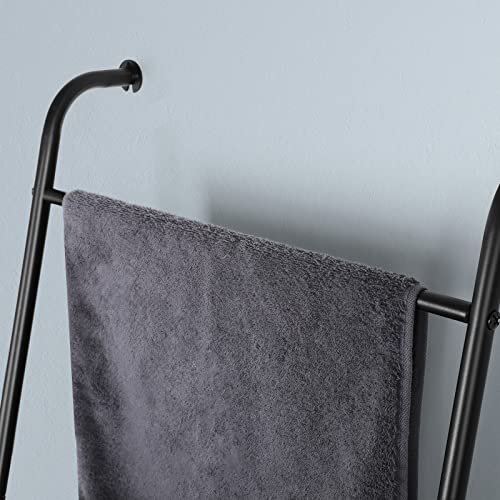 Blanket Ladder Towel Ladder for Bathroom Blanket Rack for Living Room Bathroom Laundry Room Black