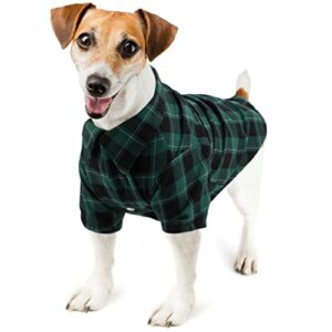 Plaid Dog Shirt Pet Plaid Clothes Shirts for Small Medium Large Dogs Puppy Cats Dog Button Up Shirt (Large, Green)