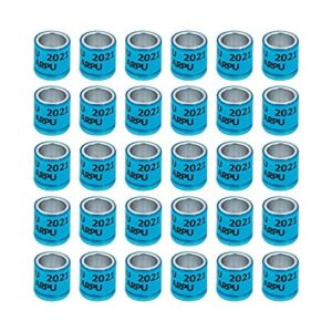 lixfdj with numbered bird leg clip plastic ultralight ring 100 pcs aluminum bird rings leg bands racing pigeon foot ring for pigeon parrot finch canary hatch poultry rings//13 (color : blue)