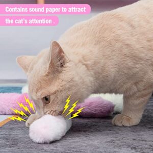 MEWTOGO 6Pcs Cat Kicker Toys with Sound Paper- Kitty Kick Sticks Soft Plush Cat Chew Toy to Squeak- Durable Cat Kick Toy for Indoor Kitten Cats Playing Chewing(11.8" x 1.6")