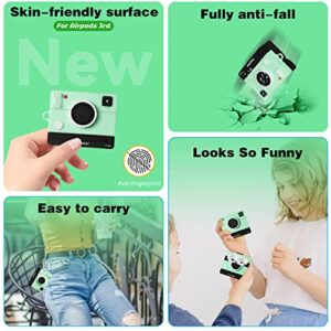 Mulafnxal for Airpods 3 3rd Generation Case Cute 3D Lovely Unique Cartoon for Airpod 3 Silicone Cover Fun Funny Cool Design Fashion Cases for Boys Girls Kids Teen for Air pods 3 (2023) (Green Camera)