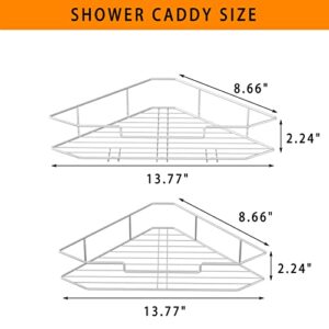 WESTREE Corner Shower Caddy Shelf Bathroom - No Drilling Traceless Adhesive Bathroom Storage Organizer, 2-in-1 Shower Holder Organizer Kitchen Shelves for Bathroom Kitchen