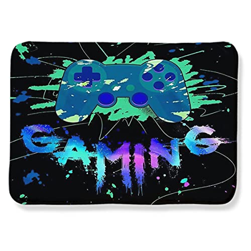 LUCKY&DONG Anime Gamer Rugs for Bedroom Boys Teens Printed Game Gamepad Carpets Living Room Mat Home Decor Non-Slip Crystal Floor Polyester Gamer Decor Doormats 17.5x31.5in