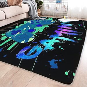 LUCKY&DONG Anime Gamer Rugs for Bedroom Boys Teens Printed Game Gamepad Carpets Living Room Mat Home Decor Non-Slip Crystal Floor Polyester Gamer Decor Doormats 17.5x31.5in