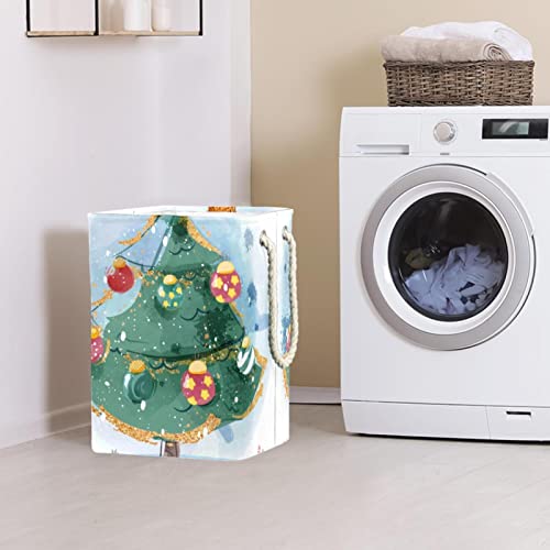 Inhomer Christmas Tree Large Laundry Hamper Waterproof Collapsible Clothes Hamper Basket for Clothing Toy Organizer, Home Decor for Bedroom Bathroom