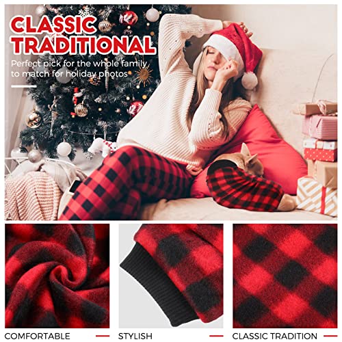 Saintrygo 2 Pieces Buffalo Plaid Dog Pajamas Christmas Pet Sweater with 8 Red Socks Winter Checkered Sleepwear Cold Weather Soft for Puppies Anti-Slip Knit Paw Protector Costume, White