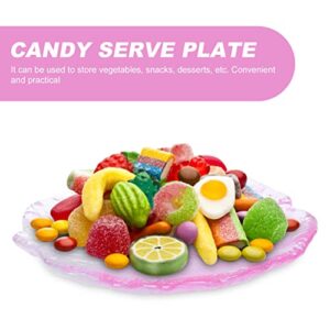 Cabilock Tea Serving Tray Candy Dish Glass Dinner Plate Fruit Serving Tray Dessert Platter Cake Snack Holder Clear Floral Candy Bowl for Christmas Wedding Party Favor Container Glass Bowl