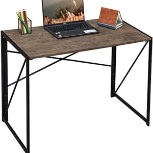 Garden Elements Modern Small Computer Folding Desk for Home Office, 39" (Brown)