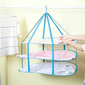 Fashion & Lifestyle Large Size Sweater Hanging Dryer, 3 Tier Folding Drying Rack, Lay Flat to Dry Mesh Clothes Hanger for Sweater, Delicates and Swimsuit 30.3 inches L x 24 inches W x 30.7 inches H