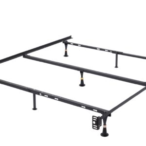 KB Designs – Heavy Duty Metal Queen Size Bed Frame with Center Support, (Glide Legs)