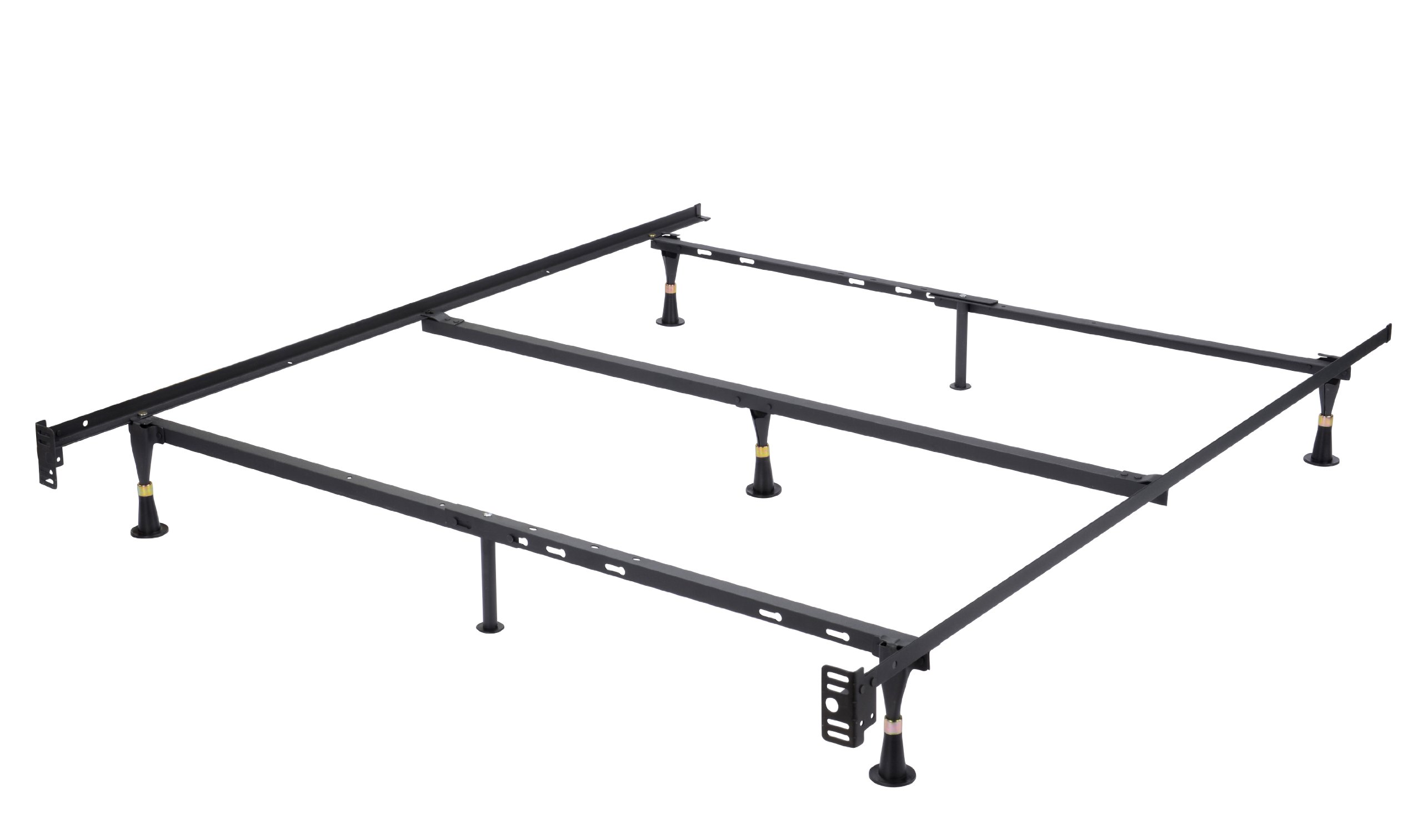 KB Designs – Heavy Duty Metal Queen Size Bed Frame with Center Support, (Glide Legs)