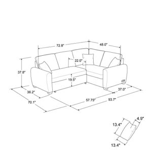 Lifestyle Solutions Convertible Sofa, Ivory