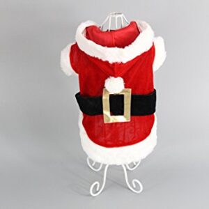 Dog Cat Christmas Outfit with Hat Santa Claus Puppy Cloth Costume Xmas Winter Hoodie for Medium or Small Dogs
