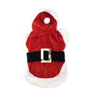 Dog Cat Christmas Outfit with Hat Santa Claus Puppy Cloth Costume Xmas Winter Hoodie for Medium or Small Dogs