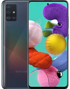 samsung galaxy a51 5g sm-a516u - 128gb android smartphone long-lasting battery for gaming, 6.5” infinity display, quad camera, single sim - prism cube black - t-mobile locked - (renewed)