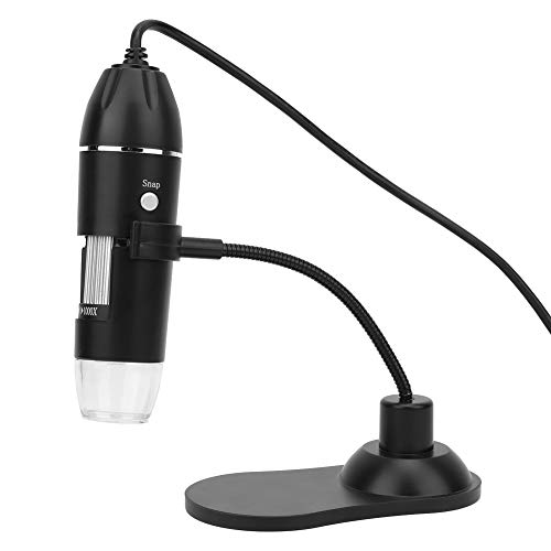 Velaurs USB Digital Microscope, Convenient 50X-1000X High Resolution 8 LED Lights Microscope for Archaeological Research for Biological Research