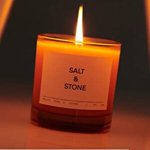 SALT & STONE Black Rose & Vetiver Scented Candle | Hand-Poured, Aromatic & Fragrant | Made with Natural Coconut & Soy Blend Wax | 100% Cotton Wick | Long-Lasting 50 Hour Burn Time (8.5 oz)