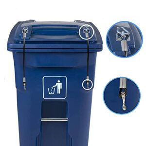YeeBeny Trash Can Lid Lock, Metal Universal Lid Lock for Outdoor Garbage Cans, Prevent Garbage from Spilling, (2 Pack)