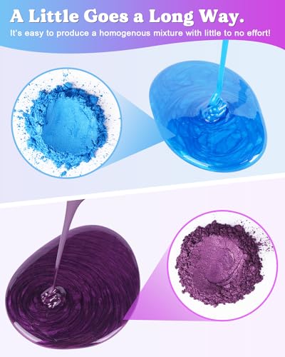 LET'S RESIN 36 Colors Mica Powder, Mica Pigment Powder for Epoxy Resin/UV Resin, Natural Colorant Dye for Soap/Candle Making, Lip Gloss,Nail Polish, Slime and Bath Bomb