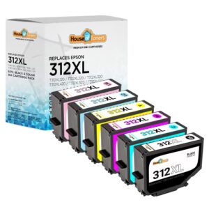 houseoftoners remanufactured ink cartridge replacement for epson 312 xl 312xl for expression photo xp-8500 xp8500 printer ink (bcmy, lclm, 6pk)