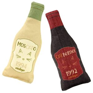 wine bottle catnip toys for cats and kittens plush wine bottle - funny cat toy moscato and catbernet - cat nip toy for wine drinking cat moms and dads