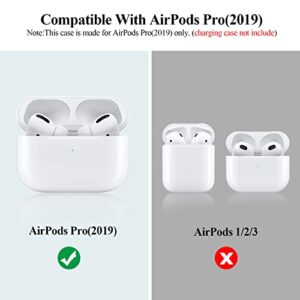 Upgrade Airpods Pro Case Cover with Keychain, Full-Body Protective Case Cover for Airpods Pro 2019,Wireless Charging and Front LED Visible Gold Plated Protective Accessories for Women Men Girl