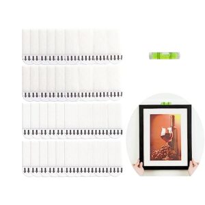 48pairs(96strips) small picture hanging strips heavy duty, removable hook and loop strips, picture hanger adhesive strips perfect for wall art hanging